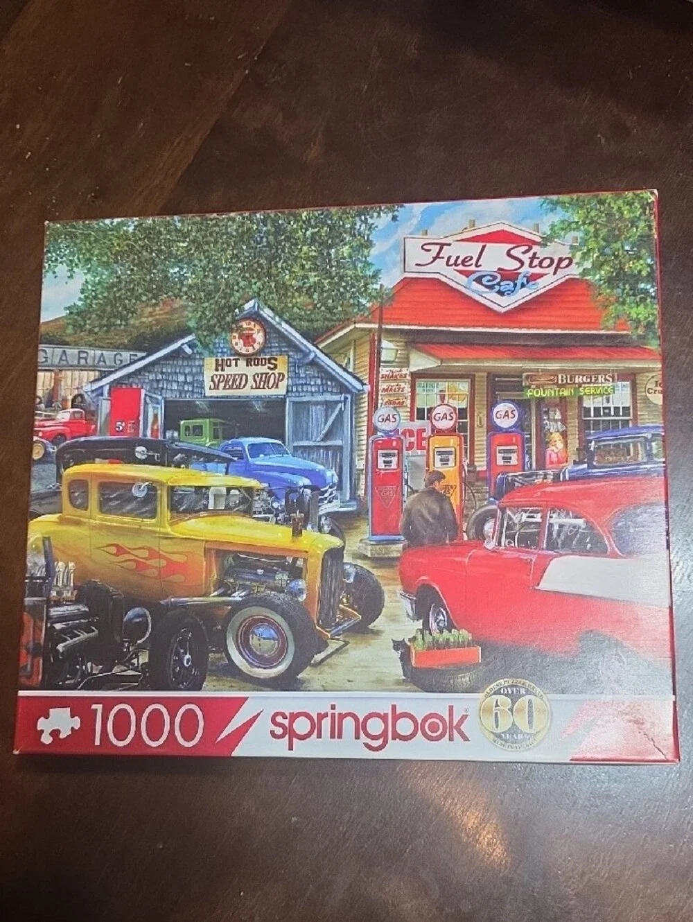 2 Springbok Puzzles - Route 66 & Hot Rod Cafe 1000 Pcs.